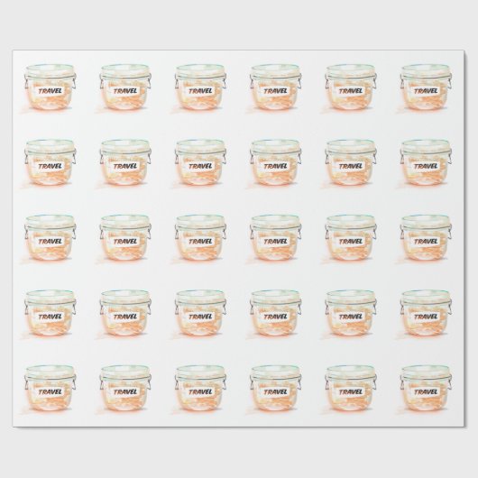 Glas geld reizen pot cadeaupapier (Vlak)
