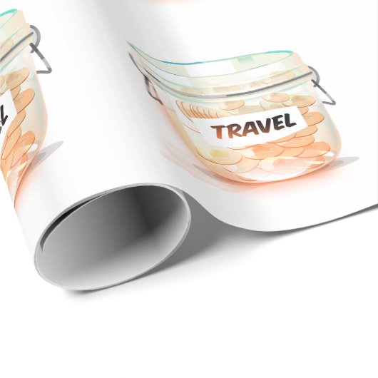 Glas geld reizen pot cadeaupapier (Rol Hoek)