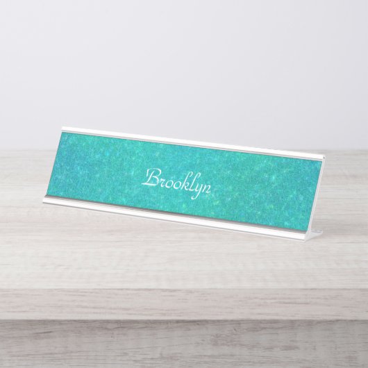 Glas, gepersonaliseerd bureau naambordje (Voorkant)
