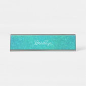 Glas, gepersonaliseerd bureau naambordje (Voorkant)