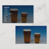 Glas gevuld met bier visitekaartje (Voorkant / Achterkant)