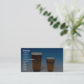 Glas gevuld met bier visitekaartje (Staand voorkant)