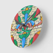 Glas-glas-in-loodramen wandklok (Hoek)