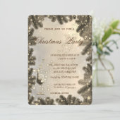 Glas, goud, boomtakken, kerst in bedrijven kaart (Staand voorkant)