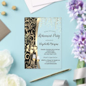 Glas-goudziren, hoge hakken, rode pensionering acryl uitnodigingen (Insitu (Huwelijk))