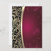 Glas-goudziren, hoge hakken, rode pensionering kaart (Achterkant)