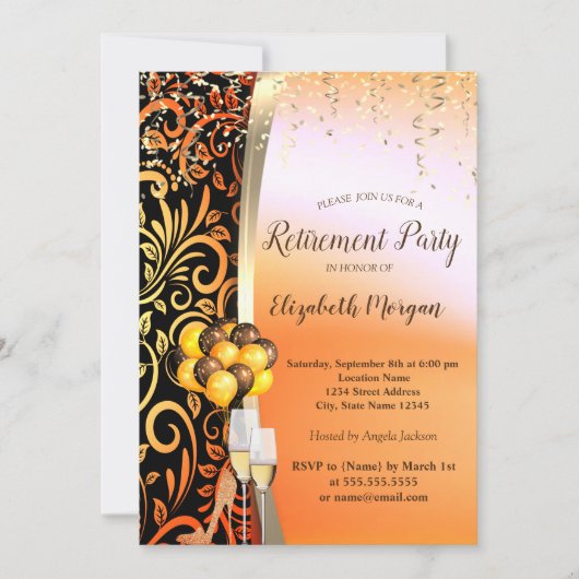 Glas-goudzwaluwen, hoge hakken, Pensioenpartij Kaart (Voorkant)