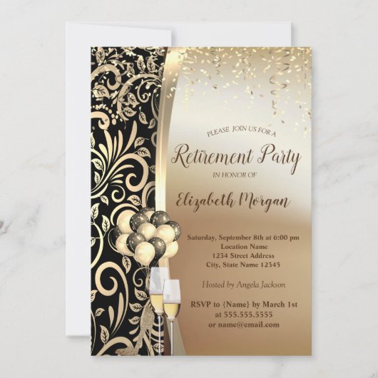 Glas-goudzwaluwen, hoge hakken, Pensioenpartij Kaart (Voorkant)