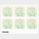 Glas Groene Liefde Vogel Swirls Bruiloft Stickers (Vel)