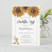 Glas, Heels Sunflower Glitter Graduation Party Kaart (Staand voorkant)