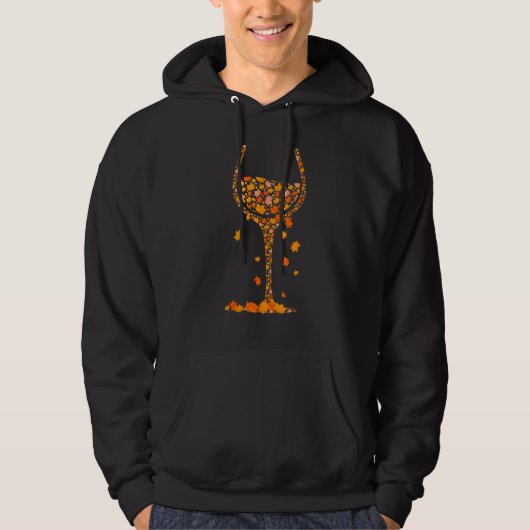 Glas Herfst Drink Wijn Hoodie (Voorkant)