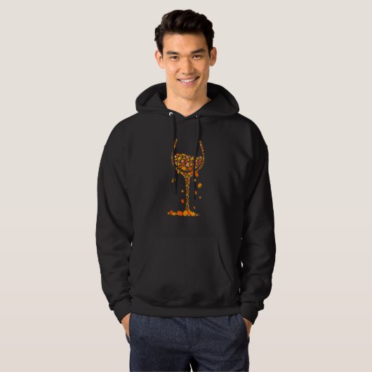 Glas Herfst Drink Wijn Hoodie (Voorkant volledig)