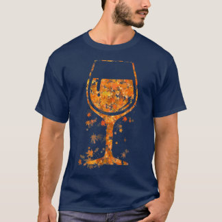 Glas Herfst in de herfst van leder van wijngaarden T-shirt