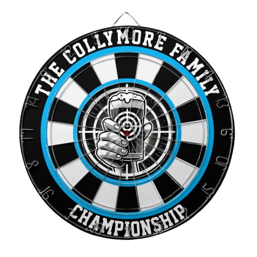 Glas in de hand dartbord (Voorkant)