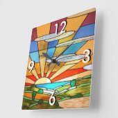 Glas in lood 1 vierkante klok (Hoek)