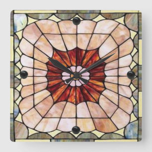 Glas in lood 2 vierkante klok