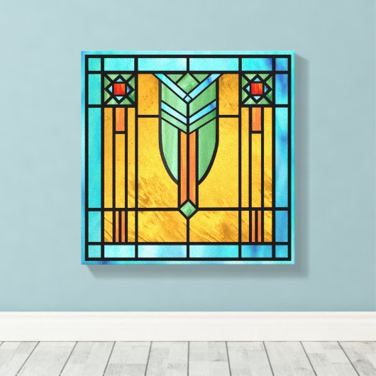 GLAS IN LOOD 3 CANVAS AFDRUK (Insitu (Houten vloer))