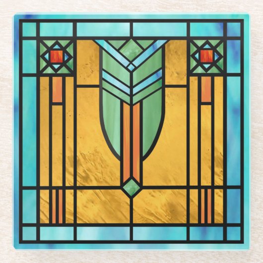 GLAS IN LOOD 3 GLAZEN ONDERZETTER (Voorkant)