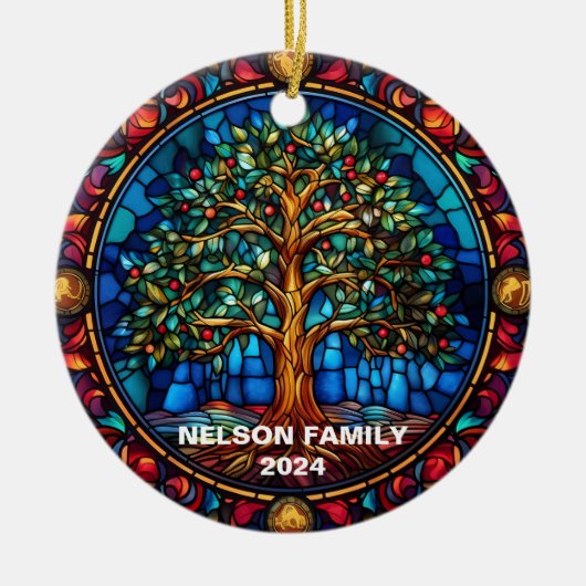 Glas in lood aangepaste kerst ornament (Voorkant)