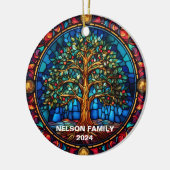 Glas in lood aangepaste kerst ornament (Links)