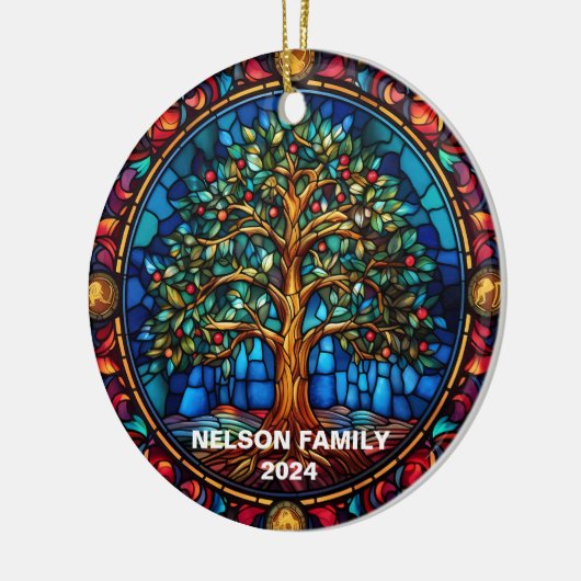 Glas in lood aangepaste kerst ornament (Links)