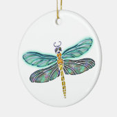 Glas in lood & Abalone Shell Dragonfly Keramisch Ornament (Links)