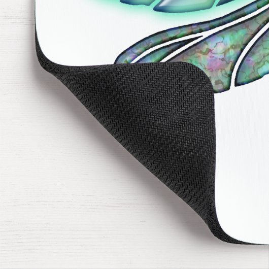 Glas in lood & Abalone Shell Dragonfly Muismat (Hoek)