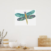 Glas in lood & Abalone Shell Dragonfly Poster (Keuken)