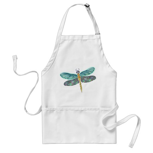 Glas in lood & Abalone Shell Dragonfly Standaard Schort (Voorkant)
