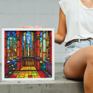 Glas in lood Abbey Digital Art Poster