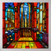 Glas in lood Abbey Digital Art Poster (Voorkant)