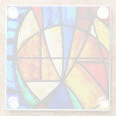 Glas in lood Abstract 2 Glazen Onderzetter (Achterkant)