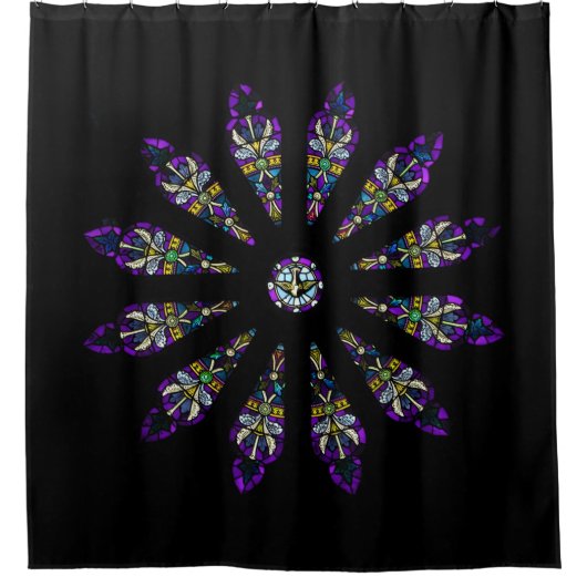 Glas in lood Abstract Mandala Shower Curtain Douchegordijn (Voorkant)