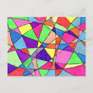 "Glas in lood" Abstract ontwerp-Briefkaart Briefkaart