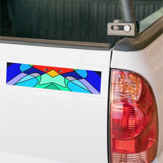 Glas in lood Abstract ontwerp Bumpersticker (Op Truck)