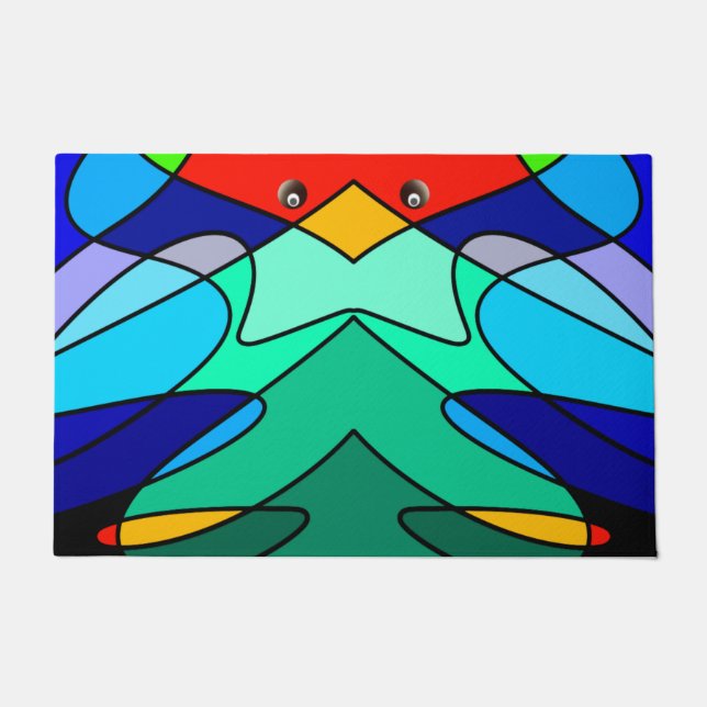 Glas in lood Abstract ontwerp Deurmat (Voorkant)