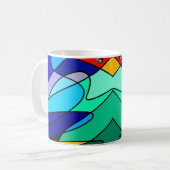 Glas in lood Abstract ontwerp Koffiemok (Voorkant links)