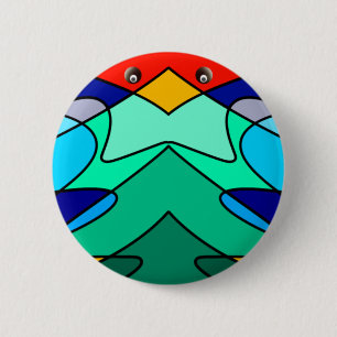 Glas in lood Abstract ontwerp Ronde Button 5,7 Cm