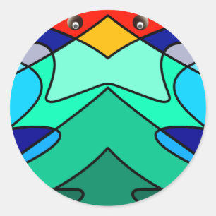 Glas in lood Abstract ontwerp Ronde Sticker
