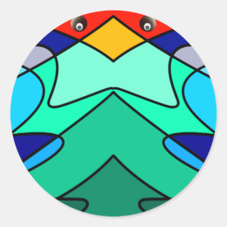Glas in lood Abstract ontwerp Ronde Sticker