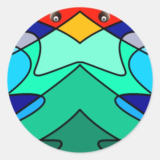 Glas in lood Abstract ontwerp Ronde Sticker (Voorkant)