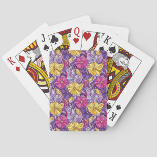 Glas-in-lood Abstract Paars Geel Roze Pokerkaarten
