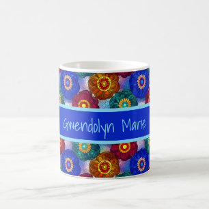 Glas-in-lood Abstract Rood Groen Blauw Oranje Koffiemok