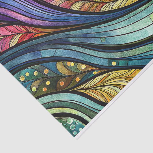 Glas in lood Abstract Veren Decoupage Tissuepapier (Detail)