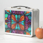 Glas in lood Abstract vlinderpatroon (In situ)