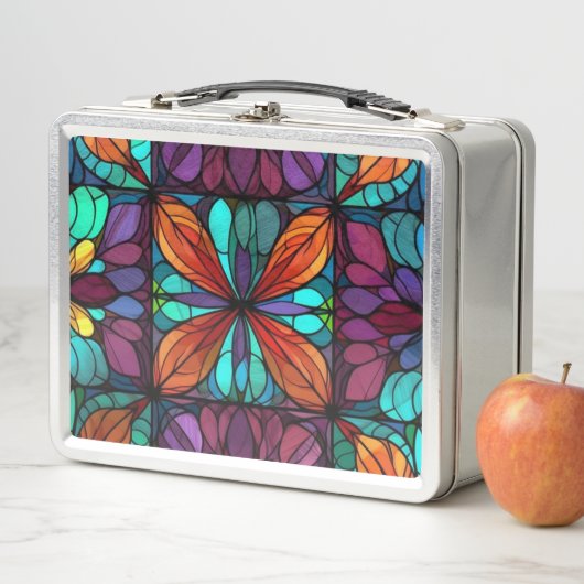 Glas in lood Abstract vlinderpatroon (In situ)