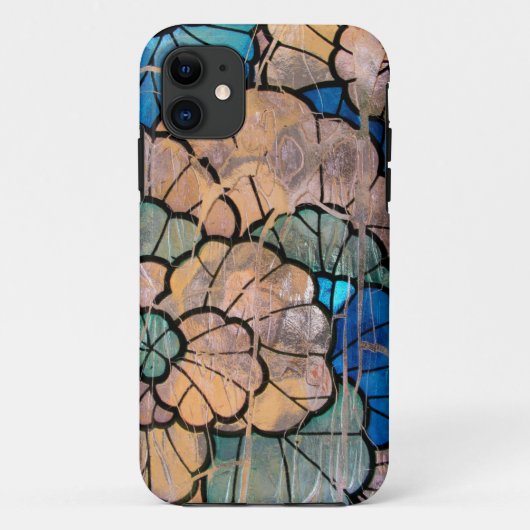Glas in lood abstracte florale iPhone 5 5s hoesje (Achterkant)