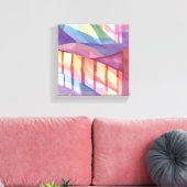 Glas in lood | Abstracte kleurrijke hedendaagse ku Canvas Afdruk (Insitu (Woonkamer))