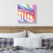 Glas in lood | Abstracte kleurrijke hedendaagse ku Canvas Afdruk (Insitu (Slaapkamer))
