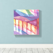 Glas in lood | Abstracte kleurrijke hedendaagse ku Canvas Afdruk (Insitu (Houten vloer))